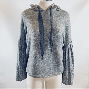 Taylor & Sage Grey Hooded‎ Top Wide Drawstrings
